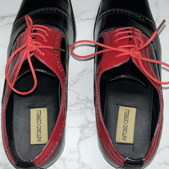 MENS Antonio Cerrelli Red and Black Formal Shoes - Picture 9 of 14